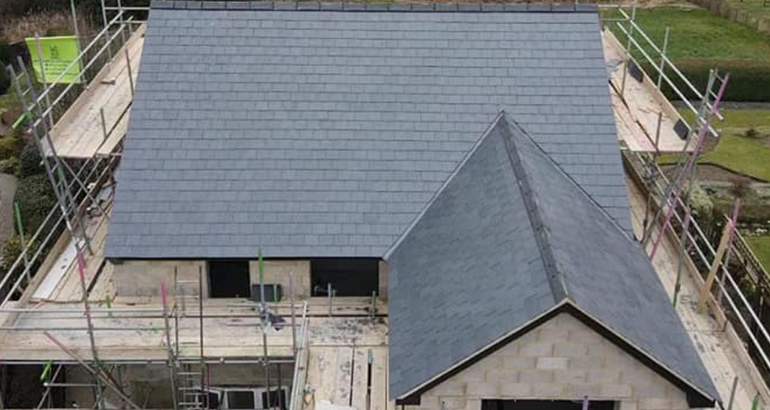 New build residential roof slating